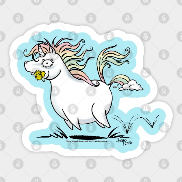 Farting Unicorn Sticker by ConnieFaye